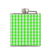 Neon Green Gingham Pattern van Shirley Taylor Heupfles (Achterkant)