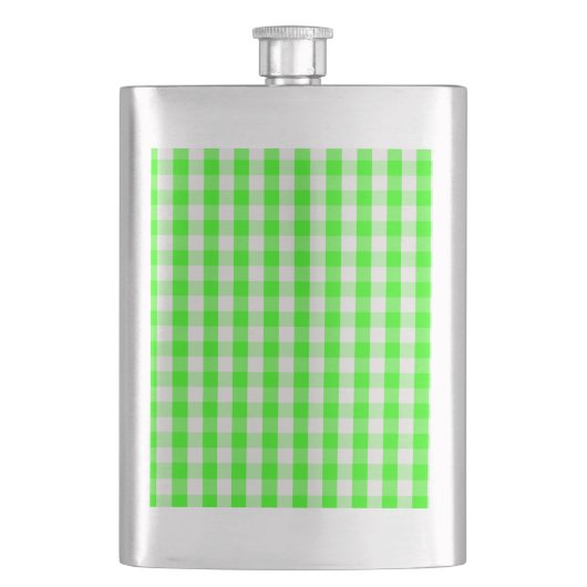 Neon Green Gingham Pattern van Shirley Taylor Heupfles (Voorkant)