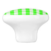 Neon Green Gingham Pattern van Shirley Taylor Keramische Knop (Zijkant)