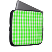 Neon Green Gingham Pattern van Shirley Taylor Laptop Sleeve (Voorkant Rechts)