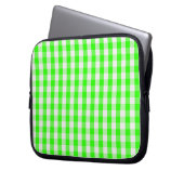 Neon Green Gingham Pattern van Shirley Taylor Laptop Sleeve (Voorkant Links)