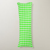Neon Green Gingham Pattern van Shirley Taylor Lichaamskussen (Voorkant Verticaal)