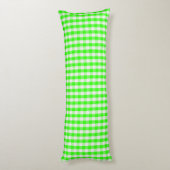 Neon Green Gingham Pattern van Shirley Taylor Lichaamskussen (Achterkant (Verticaal))