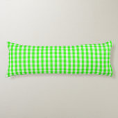 Neon Green Gingham Pattern van Shirley Taylor Lichaamskussen (Voorkant)