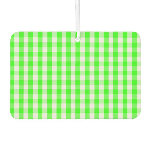 Neon Green Gingham Pattern van Shirley Taylor Luchtverfrisser (Voorkant)
