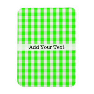 Neon Green Gingham Pattern van Shirley Taylor Magneet