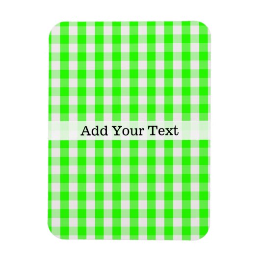 Neon Green Gingham Pattern van Shirley Taylor Magneet (Verticaal)