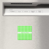 Neon Green Gingham Pattern van Shirley Taylor Magneet (Insitu (Vaatwasser))