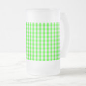 Neon Green Gingham Pattern van Shirley Taylor Matglas Bierpul (Voorkant rechts)