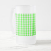Neon Green Gingham Pattern van Shirley Taylor Matglas Bierpul (Voorkant links)