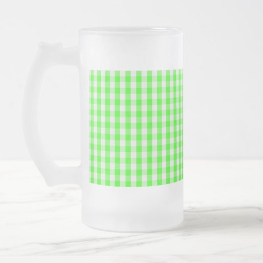 Neon Green Gingham Pattern van Shirley Taylor Matglas Bierpul (Links)