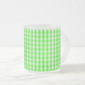 Neon Green Gingham Pattern van Shirley Taylor Matglas Koffiemok (Voorkant rechts)