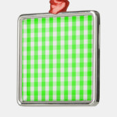 Neon Green Gingham Pattern van Shirley Taylor Metalen Ornament (Links)