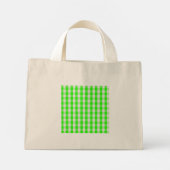 Neon Green Gingham Pattern van Shirley Taylor Mini Tote Bag (Achterkant)