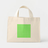 Neon Green Gingham Pattern van Shirley Taylor Mini Tote Bag (Voorkant)
