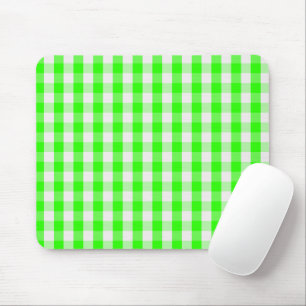 Neon Green Gingham Pattern van Shirley Taylor Muismat