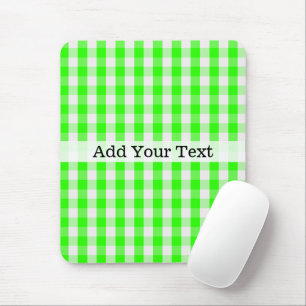 Neon Green Gingham Pattern van Shirley Taylor Muismat