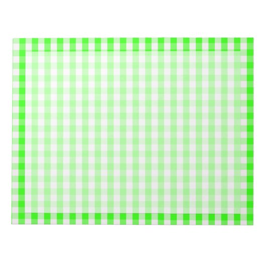 Neon Green Gingham Pattern van Shirley Taylor Notitieblok (Voorkant)