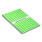 Neon Green Gingham Pattern van Shirley Taylor Notitieboek (Rechterzijde)
