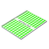Neon Green Gingham Pattern van Shirley Taylor Notitieboek (Linkerzijde)