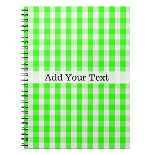 Neon Green Gingham Pattern van Shirley Taylor Notitieboek (Voorkant)
