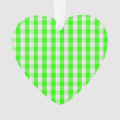 Neon Green Gingham Pattern van Shirley Taylor Ornament (voorkant)
