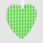 Neon Green Gingham Pattern van Shirley Taylor Ornament (voorkant)