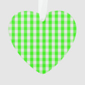 Neon Green Gingham Pattern van Shirley Taylor Ornament (achterkant)