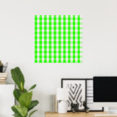 Neon Green Gingham Pattern van Shirley Taylor Poster (Thuiskantoor)