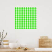 Neon Green Gingham Pattern van Shirley Taylor Poster (Keuken)