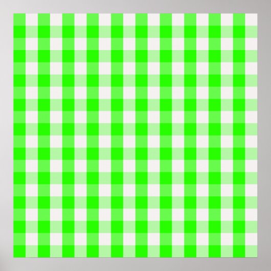 Neon Green Gingham Pattern van Shirley Taylor Poster (Voorkant)