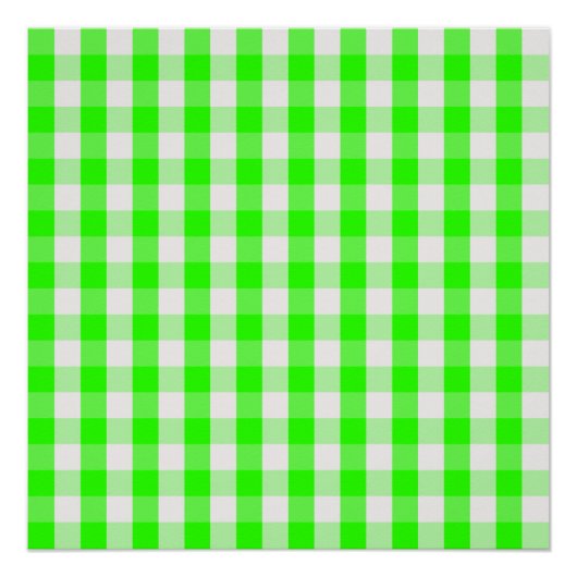 Neon Green Gingham Pattern van Shirley Taylor Poster (Voorkant)