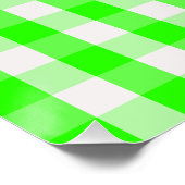Neon Green Gingham Pattern van Shirley Taylor Poster (Hoek)