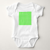 Neon Green Gingham Pattern van Shirley Taylor Romper (Voorkant)