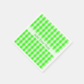 Neon Green Gingham Pattern van Shirley Taylor Servetten (Hoek)