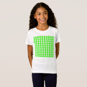 Neon Green Gingham Pattern van Shirley Taylor T-shirt (Voorkant volledig)