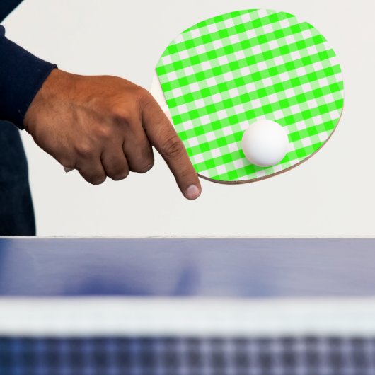 Neon Green Gingham Pattern van Shirley Taylor Tafeltennisbatje (Insitu)