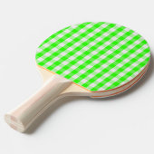 Neon Green Gingham Pattern van Shirley Taylor Tafeltennisbatje (Voorkant Gekanteld)