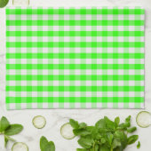 Neon Green Gingham Pattern van Shirley Taylor Theedoek (Gevouwen)