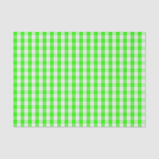 Neon Green Gingham Pattern van Shirley Taylor Tissuepapier (Voorkant)