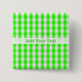 Neon Green Gingham Pattern van Shirley Taylor Vierkante Button 5,1 Cm (Voorkant)