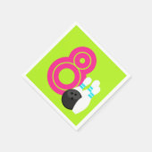 Neon Green Girl Bowling Verjaardagspapier servette Servet (Hoek)