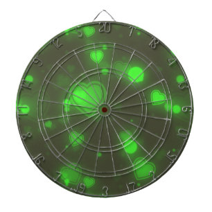 Neon Green Glitter Bubble Hearts Dartbord
