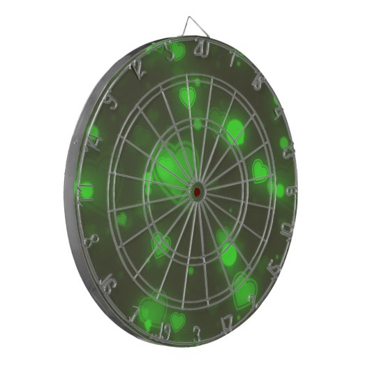 Neon Green Glitter Bubble Hearts Dartbord (Voorkant Links)