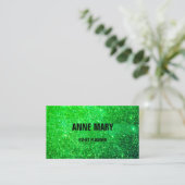 Neon Green Glitter Colorful Wedding Event Planner Visitekaartje (Staand voorkant)