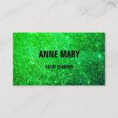 Neon Green Glitter Colorful Wedding Event Planner Visitekaartje (Voorkant)