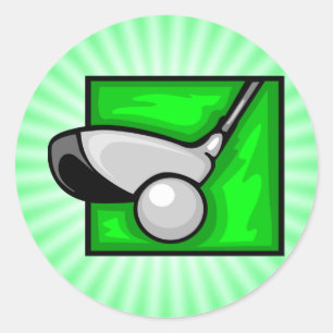 Neon Green Golf Ronde Sticker
