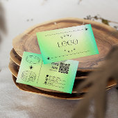 Neon Green Gradient Trendy Bewerkbaar Visitekaartj Visitekaartje