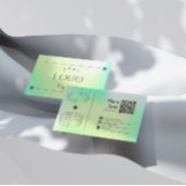 Neon Green Gradient Trendy Bewerkbaar Visitekaartj Visitekaartje