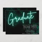 Neon Green Graduation Party Kaart (Voorkant / Achterkant)